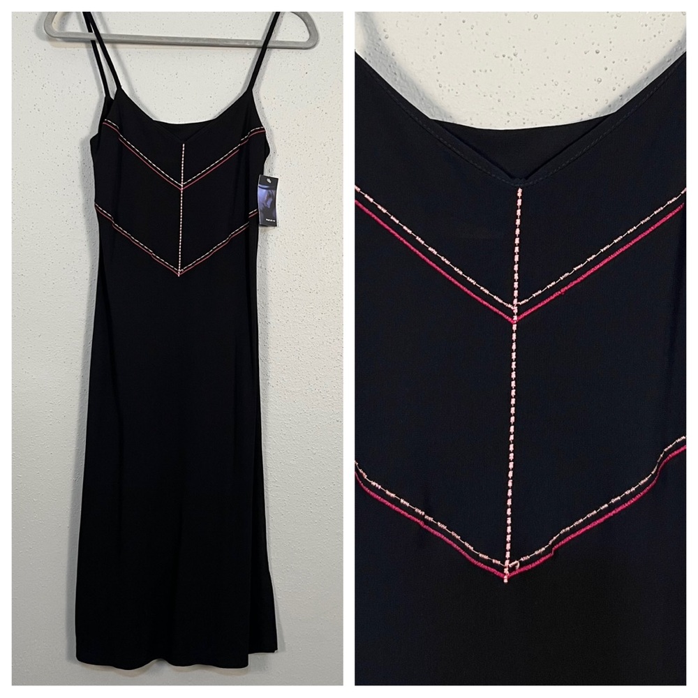 Coquette Slip Dress Whimsigoth Black Pink NWT Toupy Paris France French Feminine